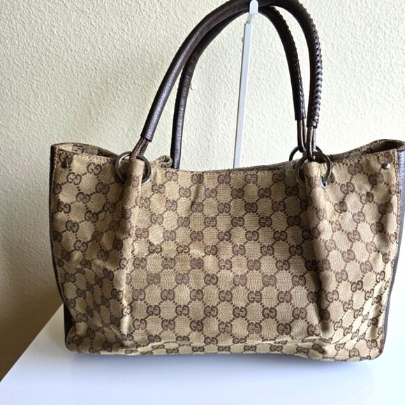Gucci Brown Monogram Tote Bag - Picture 1 of 16